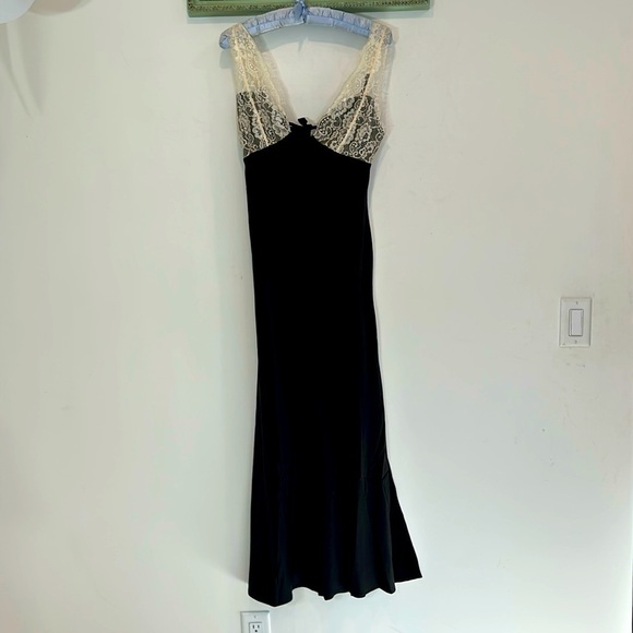 Dolls kill Sky to moon black Satin bone lace upper maxi dress women medium nwot - Picture 1 of 6